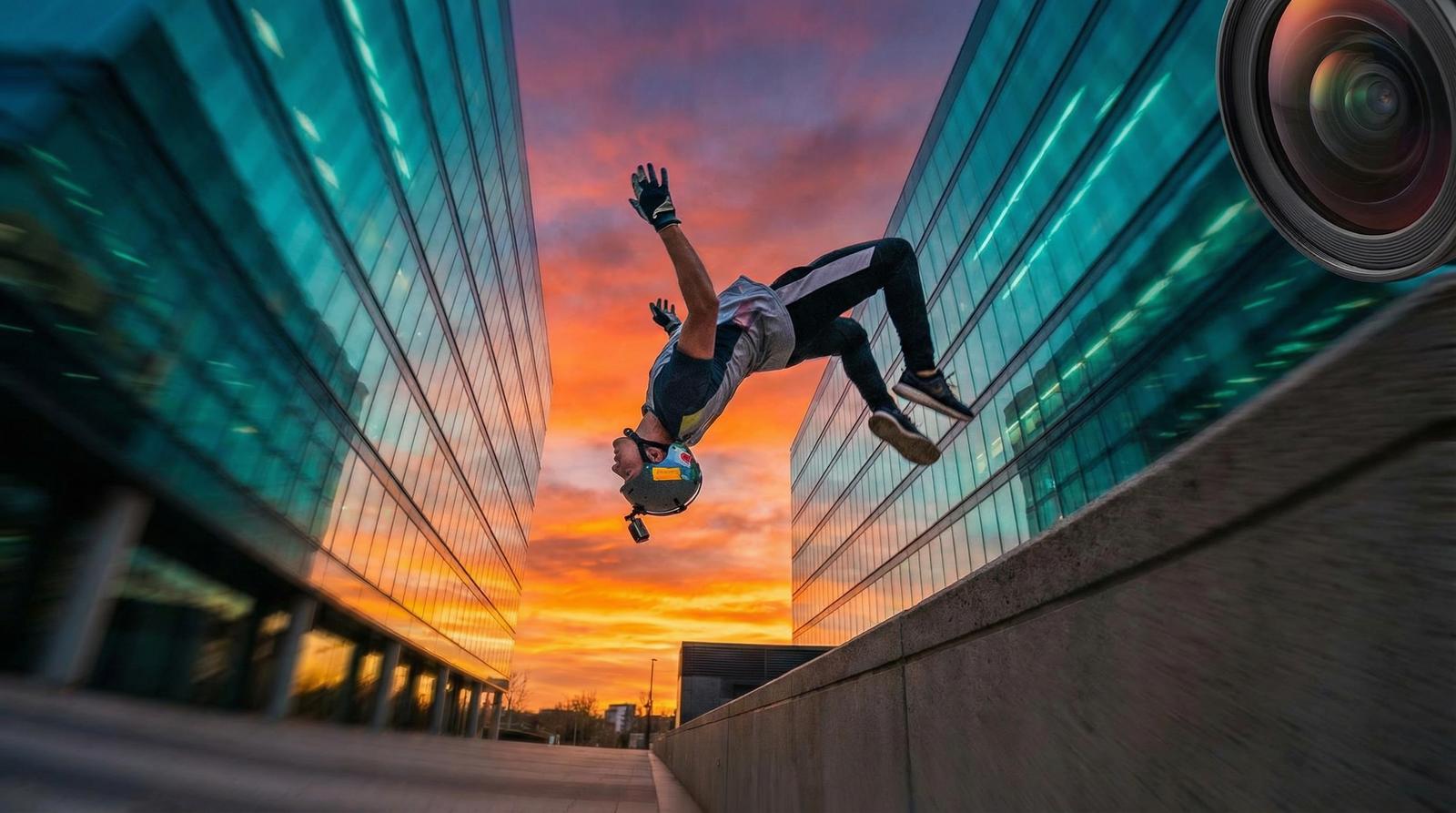 网红主播跑酷体能视频